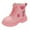 Pink, variant on Wxirdiow Boots for Kids Girls Toddler Girls Combat Ankle Boots Kids Fall Winter Athletic Hiking Work Boots Leather Side Zipper Outdoor Shoes Pink Size,11