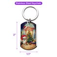 thumbnail image 5 of Merry Christmas Chihuahua Santa Hat Xmas Tree Winter Holiday Stainless Steel Keychain Dog Lover Gifts Idea Collar Charm Tag Keyring - 01013, 5 of 5
