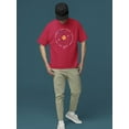 thumbnail image 2 of Galactic Smiley - Cosmic Orbit Emoji Graphic Men's T-shirt, 2 of 4