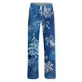 thumbnail image 5 of Hearthz Womens Christmas Pj Pants Winter Super Soft Drawstring Pj Pants for Women Fleece Wide Leg Xmas Woman Pants, 5 of 6
