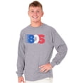 thumbnail image 5 of Retro Eighties Americana Stripes Long Sleeve TShirt Men Women Brisco Brands S, 5 of 6