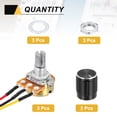 thumbnail image 6 of Uxcell 3 Pack WH148 Potentiometer B5K Ohm Single-Joint 3 Terminals 20cm JST-XH2.54 Connector Wire With Knob Cap, 6 of 7