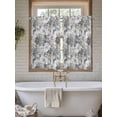 thumbnail image 4 of Spring Botanical Bathroom Window Curtain, Country Floral Leaves Gray Brown Light Filtering Coffee Kitchen Curtains, Bedroom Living Room Curtains 2 Panel 84"x54", 4 of 6