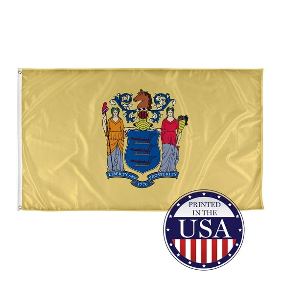 New Jersey State Flag - 3ft x 5ft Knitted Polyester, State Flag Collection, Made in The USA (Flag Only)