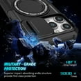 thumbnail image 5 of ELEHOLD Rugged Case for iPhone 11 Pro with Sliding Camera Lens Cover Rotation Ring Holder Stand Function Compatible with MagSafe Shockproof Cover for iPhone 11 Pro,black, 5 of 8