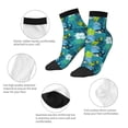 thumbnail image 3 of Goofa Shark And Leaves Pattern Non Slip Socks with Grips for Elderly, Crew Socks Yoga Hospital Socks Cushioned Sole Gripper Socks for Men Women, 3 of 5