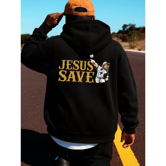 Jesus Saves funny hoodies Christianity men funny hoodies black Sweatshirt Streetwear For Winter Fall, As Gifts graphic elegant streetwear christianity pamuk Fashion Unisex hoodie
