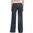 thumbnail image 4 of Women's Blue Moon-red Sun Pajama Pants, Casual Pajama Bottoms Lounge Pants Wide Leg, 4 of 7
