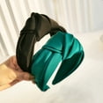 thumbnail image 3 of HEVIRGO Women Headband Solid Color Knotted Sweet Wide Edge Fabric Wrap Hair Hoop Headwear Black Fabric, 3 of 7