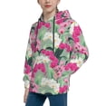 thumbnail image 2 of Lsque Orchids Flowers Patten Youth Hoodie Sweatshirt Pullover with Kangaroo Pocket Boys and Girls Hoodie Warm Hoodie for Kids-Medium, 2 of 6