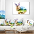 thumbnail image 3 of Designart Rabbit Double Exposure Illustration - Animal Throw Pillow - 18x18, 3 of 4