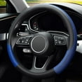 thumbnail image 3 of KAFEEK Steering Wheel Cover, Universal 15 inch, Microfiber Leather Viscose, Breathable, Anti-Slip,Warm in Winter and Cool in Summer, Black&Blue, 3 of 12