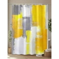 thumbnail image 4 of Yellow Gray Shower Curtain, Geometric Graffiti Oil Paint Color Block Modern Waterproof Shower Curtain Set with 12 Hooks Lightweight Washable Fabric Shower Curtains for Bathroom 36x72 Inches, 4 of 6
