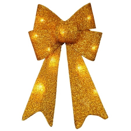 14 quot seasons of elegance led gold tinsel bow christmas tree 14 quot seasons of elegance led gold tinsel bow christmas tree