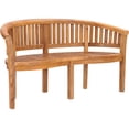 thumbnail image 4 of Teak Wood Peanut Heavy Duty Double Outdoor Patio and Garden Bench, A-Grade Teak Wood, 4 of 5