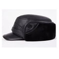 thumbnail image 5 of Men's Hat Thicken Real Leather Fur Baseball Caps With Ears Warm Dad's Hats Bomber ,Durable Quality, 5 of 7