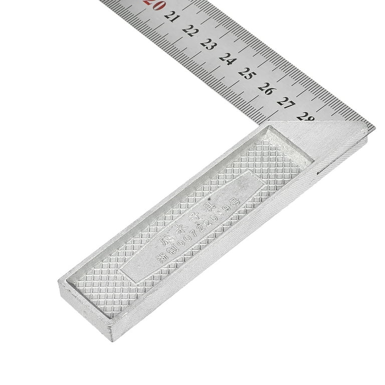 Unique Bargains Right Angle Ruler Alloy L Shape Carpenter Square Dual Side Scale Layout Measuring Tool 11.81