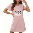 thumbnail image 1 of Camisón corto de talla grande para mujer, camisón de manga corta con estampado de pecho a la moda, camisón para mujer, 1 of 5