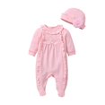 thumbnail image 1 of 2pcs Princess Style Baby Girl Clothes Lace Romper Infant Jumpsuit+Hat, 1 of 5