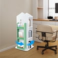 thumbnail image 2 of 4-Tier Rotating Bookshelf,360° Display Bookshelf,PVC Wood-plastic Board, ABS Floor Standing Bookcase for Bedroom, Living Room, Study Room（Green）, 2 of 25