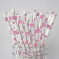 thumbnail image 2 of 10 Uds. Pajitas con estampado de pata de gato rosa, pajita con huella de Animal para, 2 of 4