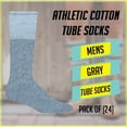 thumbnail image 2 of SOCKS'NBULK Mens & Womens Wholesale Bulk Cotton Tube Socks, Referee Style, (24 Pairs Gray, Mens 10-13 (Shoe Size 7-12)), 2 of 3