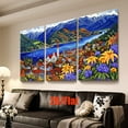 thumbnail image 3 of 2D Flat, [JIT]3pcs/set, 2D Flat canvas paintings-frameless, The background is a small town and mountains, Posters and prints, living room, office, library, Bedroom, School, cafe, abstract art, home, 3 of 4