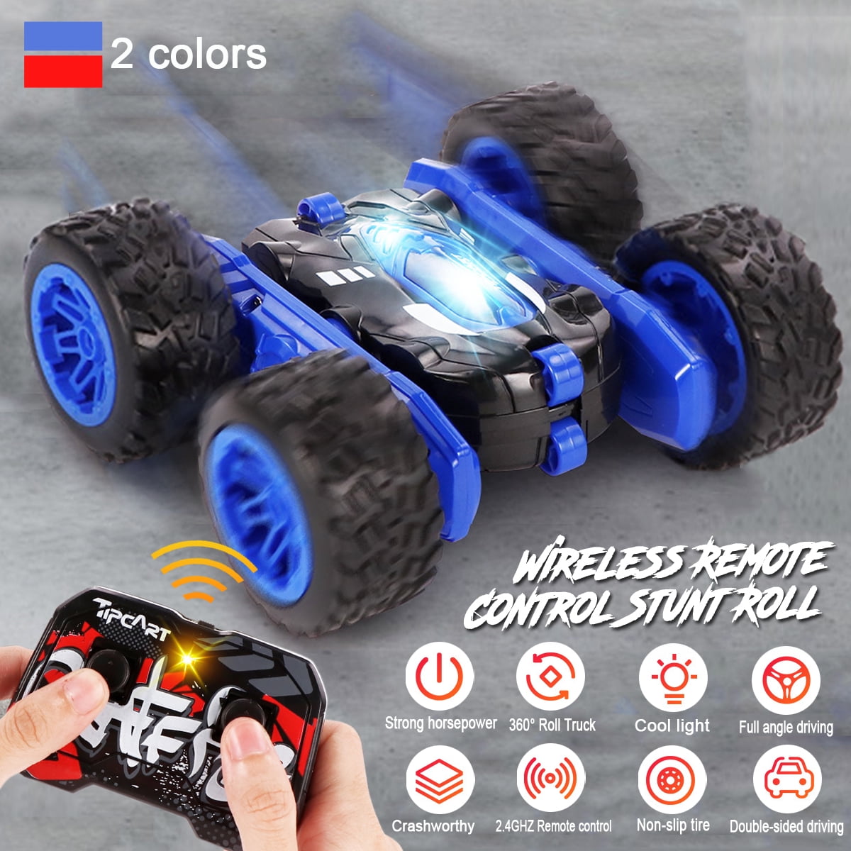 powerful amphibious remote control car drives on land & water