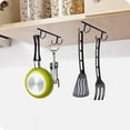 thumbnail image 6 of Under Cabinet Mug Rack, Rustic Mug Organizer Rack Cup Holder Under Shelf 12 Hanging Hooks Rack for Mugs, Coffee Cups and Kitchen Utensils Display (Black-3 Pack-12 Hooks), 6 of 7