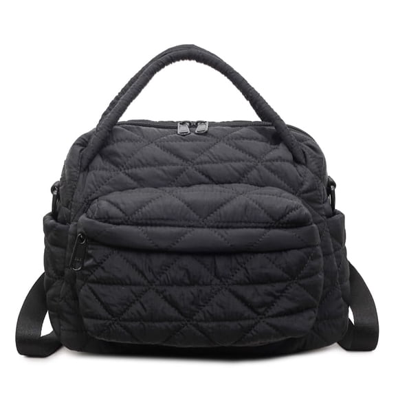 Women's Elegant Solid Color Shoulder Bag Fashionable Zipper Crossbody Bags Soft Top Handle Handbag Purse