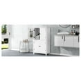 thumbnail image 3 of Bathroom Floor Storage Cabinet, Bathroom Storage Unit, Freestanding Cabinet with 4 Doors, Adjustable Shelves, Adaptable Shelves, White, 3 of 9