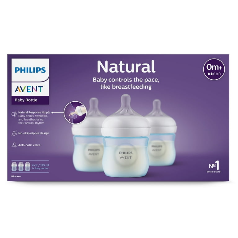 Philips Avent Natural Response Baby Bottle - 260ml Baby Milk Bottle with  AirFree Vent, BPA Free for Newborn Babies Aged 1 Months+, Bear Pattern  (Model SCY673/82) : : Health & Personal Care