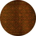 thumbnail image 1 of Ahgly Company Machine Washable Indoor Round Persian Yellow Traditional Area Rugs, 4' Round, 1 of 4