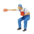 thumbnail image 1 of Figuras de personas en miniatura Sunnimix 1:87 Figuritas de pintor decoración de escritorio azul blanco, 1 of 8