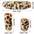 thumbnail image 3 of Unique Bargains Elastic Leopard Pattern Winter Warm Car Steering Wheel Cover  Handbrake Gear Cover Set Beige, 3 of 5