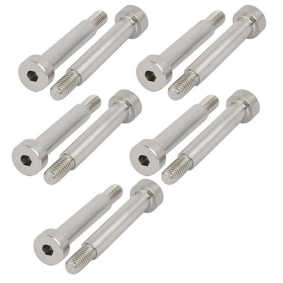 Unique Bargains 10pcs Hex Socket Shoulder Bolt 6mm Shoulder Dia 30mm Shoulder Length M5 Thread