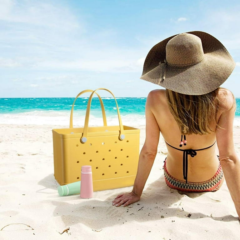 Rubber Tote Bag Large Rubber EVA Tote Bag with Holes Women s Portable Travel Hand bag for Beach Sports Summer Swimming Pool
