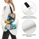thumbnail image 3 of Balery Cute Sunflower Blue Duck Bolsa Tote Estilo Estético con Cremalleras, Bolsa de Hombro, Bolsa de Compras Grande y Plegable, 3 of 8