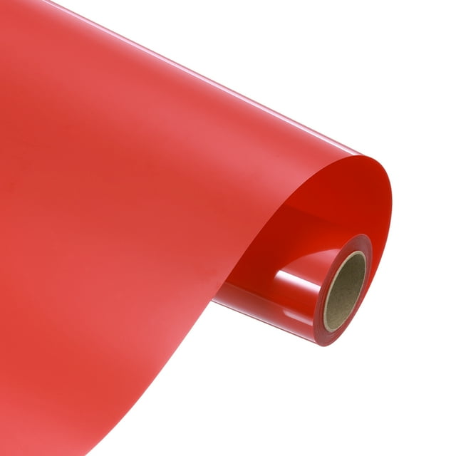 Uxcell Heat Transfer Vinyl Roll, 12" x 9.8ft HTV Iron on Transfer Vinyl for T-Shirts Craft Cutter Cutting Machine, Easy to Cut and Weed (Red)