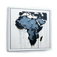thumbnail image 2 of Designart "Contemporary African Map In Black And Blue" Africa Floater Framed Wall Art Prints, 2 of 5