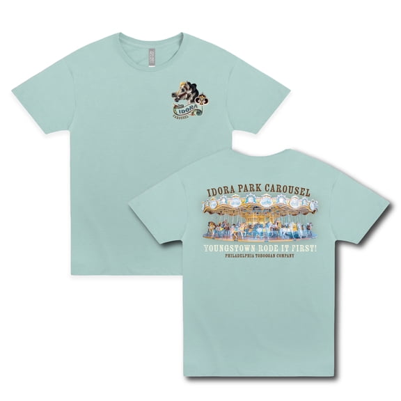 Idora Park Carousel Youngstown Rode It First Graphic T-Shirt, Retro Ohio Amusement Park Tee, Vintage Local Nostalgia Shirt, Small