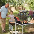 thumbnail image 2 of QueipA 6ft Portable Folding Camping Table, Outdoor Waterproof Adjustable Height Table, Aluminum Lightweight Suitcase Foldable Table for Picnic BBQ Beach Dining, 2 of 8