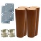 thumbnail image 1 of Juego de 4 patas redondas de madera de 6" para muebles, reemplazo de patas para silla, mesa y sofá, 1 of 7