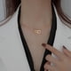 thumbnail image 4 of Collar para mujer, joyería para mujer, collar de aleación con doble corazón de melocotón y corazón para mujer, collar dorado para mujer., 4 of 5
