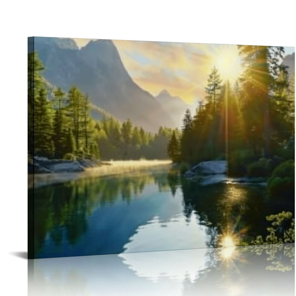 Creowell Canvas Wall Art Utah National Parks Yosemite Canvas Print Landscape Painting Artwork Framed Home Decor Nature Poster for Bedroom 20x16in