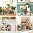 thumbnail image 4 of Ollieroo 3 Tier Corner Shelf Bamboo Countertop Organizer Bookshelf Display Shelves Space Saving Rack for Living Room Kitchen Office with Hooks, 4 of 8