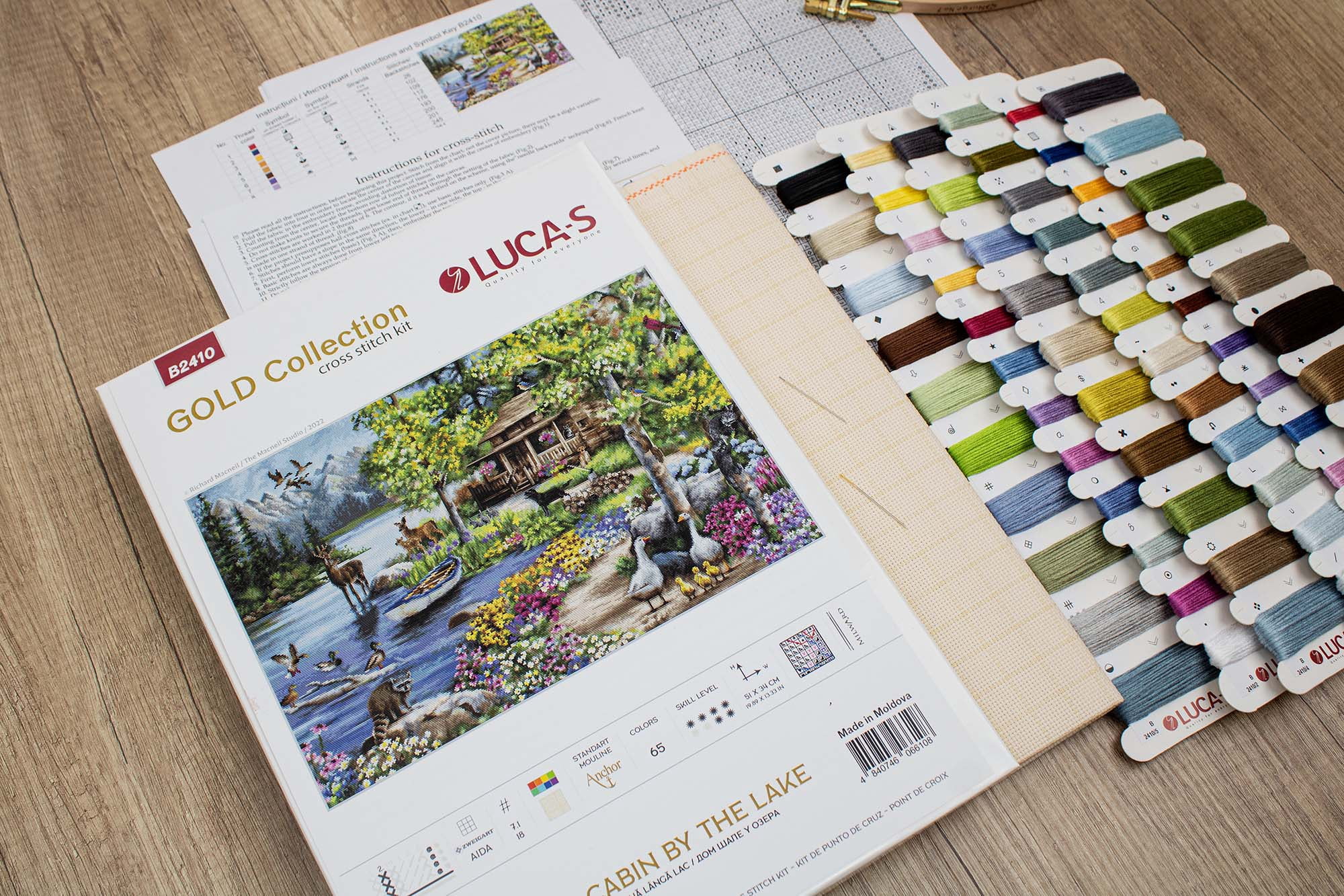 Cabin By The Lake B2410L Counted Cross-Stitch Kit