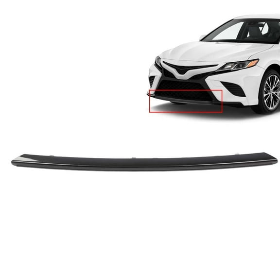 PIT66 Front Bumper Black Lower Trim Molding Set Middle Part Fit for 2018-2020 Toyota Camry SE/XSE