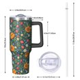 thumbnail image 2 of 40oz Pioneer Flower Floral Print Pattern Insulated Tumbler with Handle, BPA-Free Leak Proof Lid and Straws, Double Wall Vacuum, Hot 12h/Cold 34h, 2 of 6