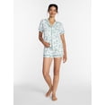 thumbnail image 3 of Joyspun Women's Dreamy Soft Collection Notch Collar Top and Shorts Pajama Set, 2-Piece, Sizes XS-3X, 3 of 6